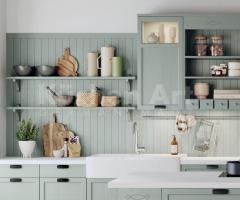 Cuisine Bristol avec îlot couleur eucalyptus style rustique scandinave - 2