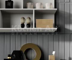 Salle de Bain Minimaliste avec Vasque Intégrée en Fenix Grigio et Miroir R80 Éclairé - 3