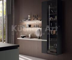 Cuisine Vert Eucalyptus Noir avec porte cachée : L’Élégance au Cœur de Votre Maison - 3