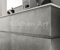 Salle de bains sur-mesure : Panneau Métal Laqué et Lavabo Quadra - 3