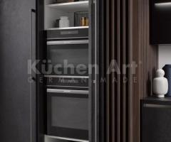 Cuisine Noir en Chêne Vieilli Cognac | Design graphique & naturel - 4